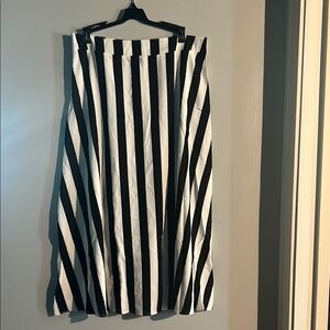 Black and White Striped Women's Skirt